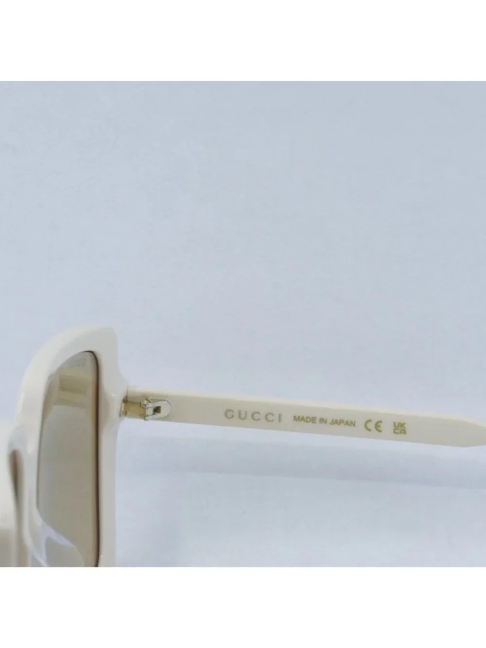 Gucci GG0567SAN 006 Women Sunglasses Ivory Square Frame, Brown Lenses